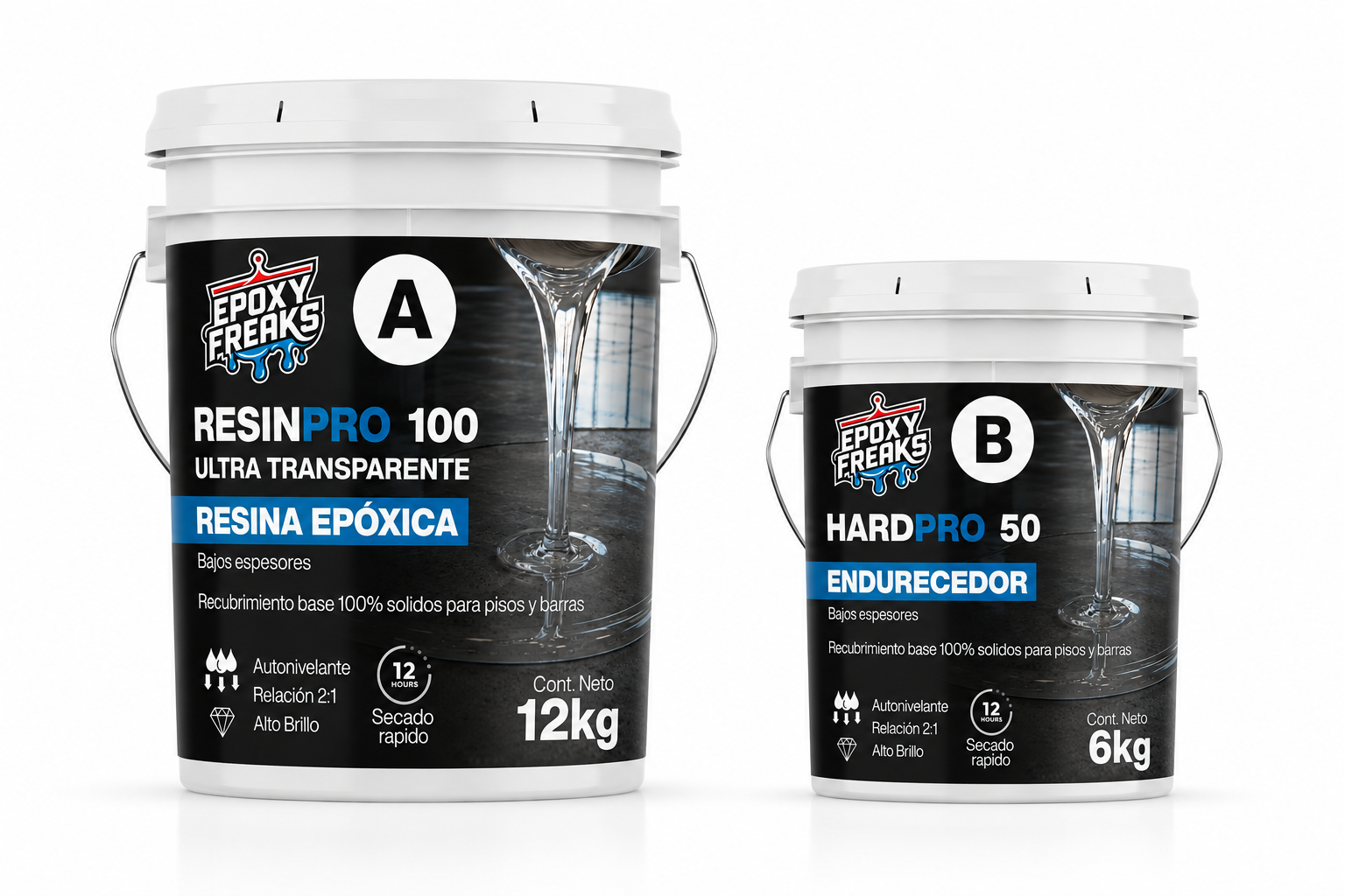 KIT RESINA EPOXICA 18KGS - RESINPRO 100 BAJOS ESPESORES