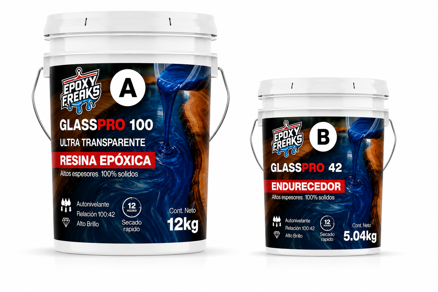 KIT RESINA EPOXICA 17KGS - GLASSPRO 100 ALTOS ESPESORES