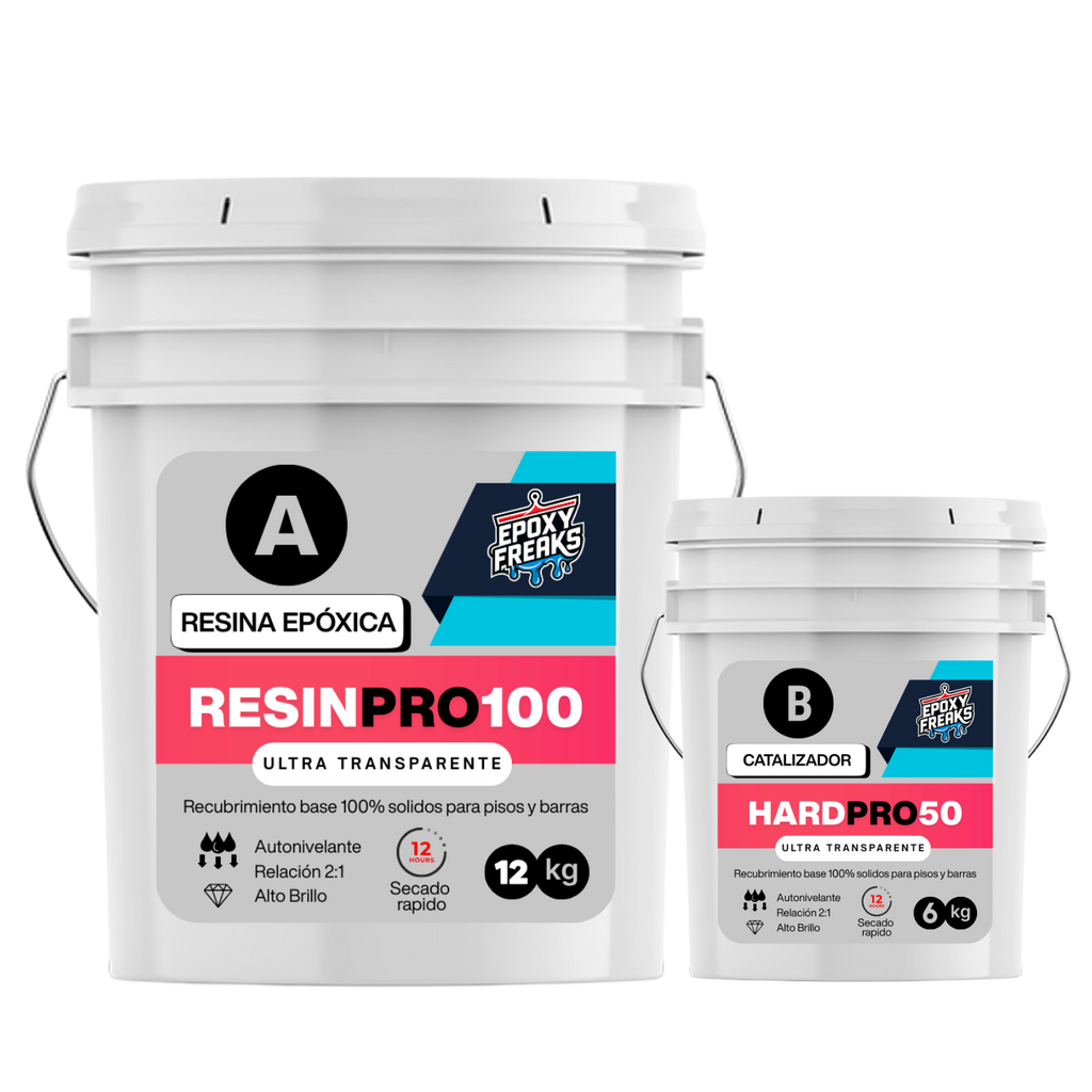 KIT RESINA EPOXICA 18KGS - RESINPRO 100 BAJOS ESPESORES