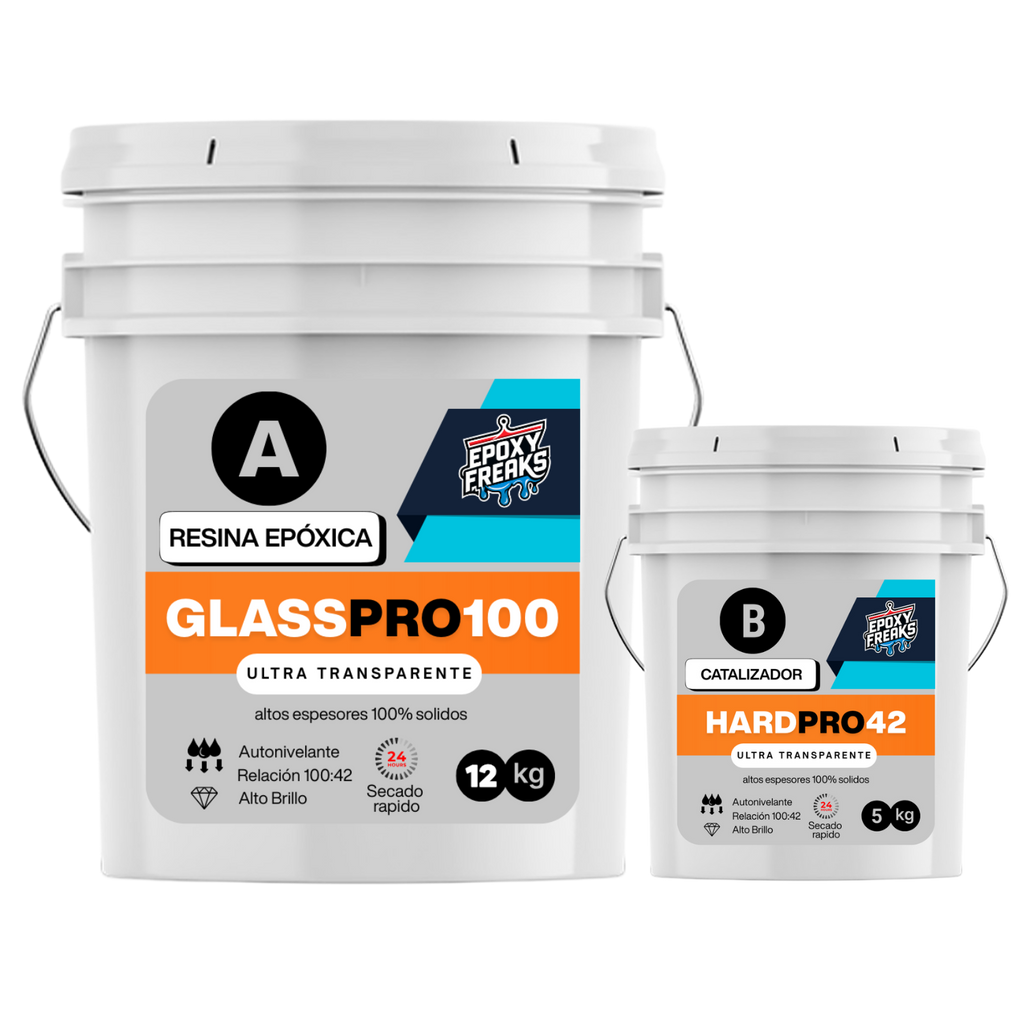 KIT RESINA EPOXICA 17KGS - GLASSPRO 100 ALTOS ESPESORES