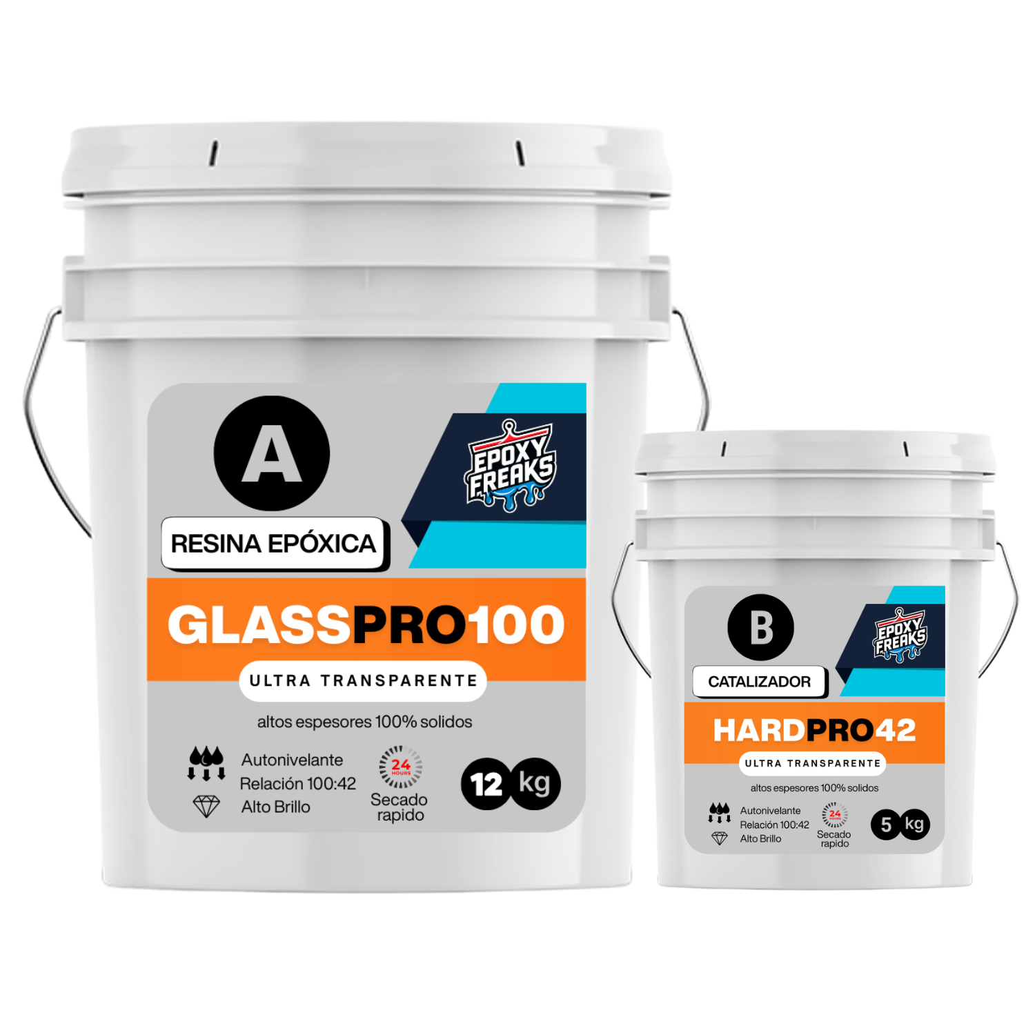 KIT RESINA EPOXICA 17KGS - GLASSPRO 100 ALTOS ESPESORES